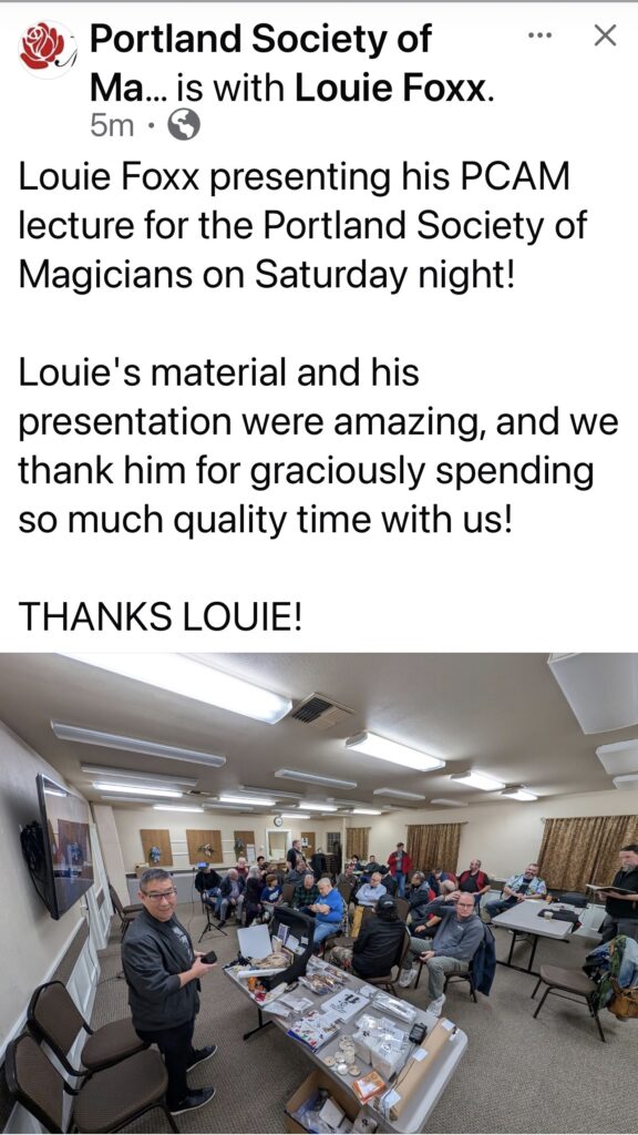 Louie Foxx magic lecture