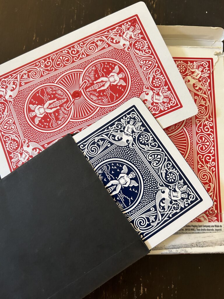 jumbo red and blue bicycle cards