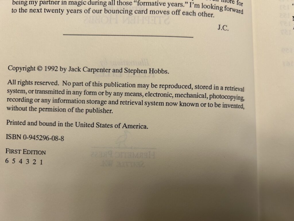 jack carpenter magic book