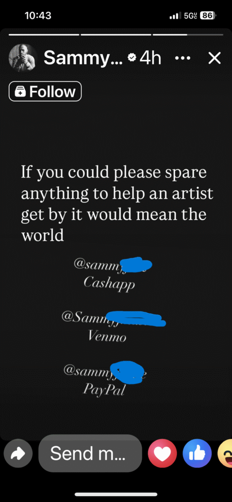 begging for money