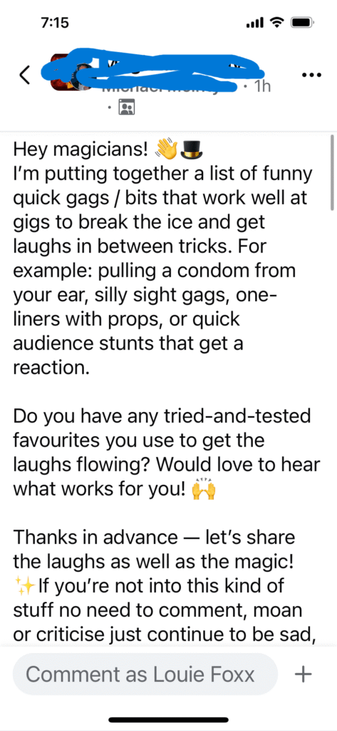 Magic show jokes