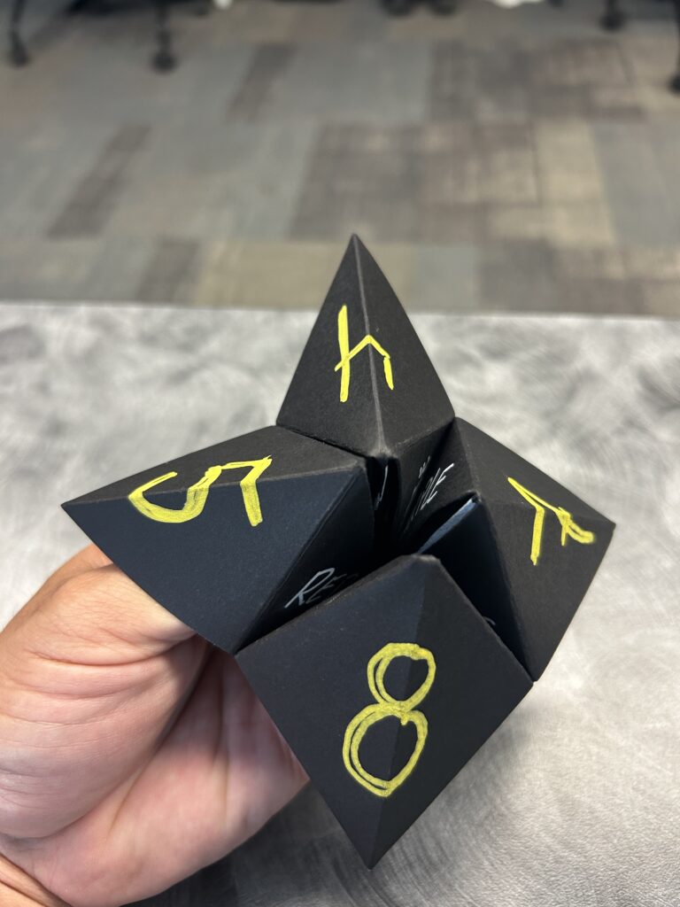folder paper fortune teller magic trick