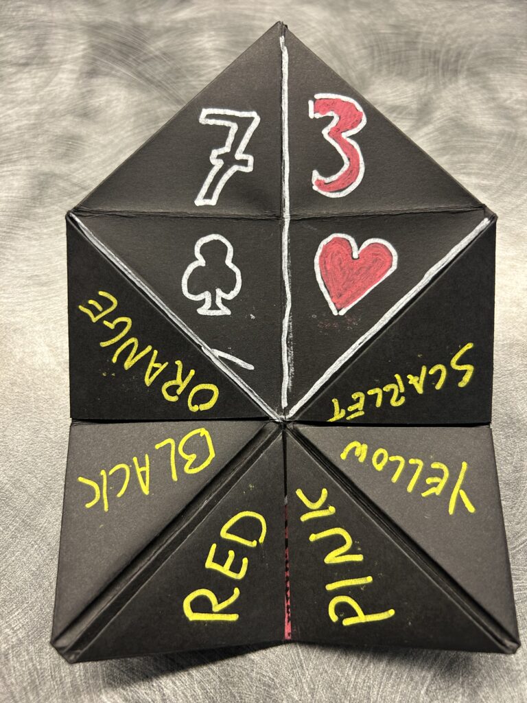 folder paper fortune teller magic trick