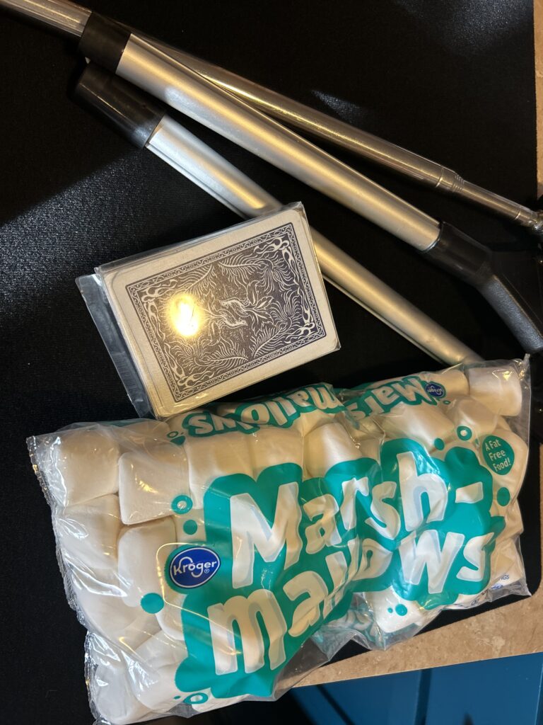 magic trick with marshmallows