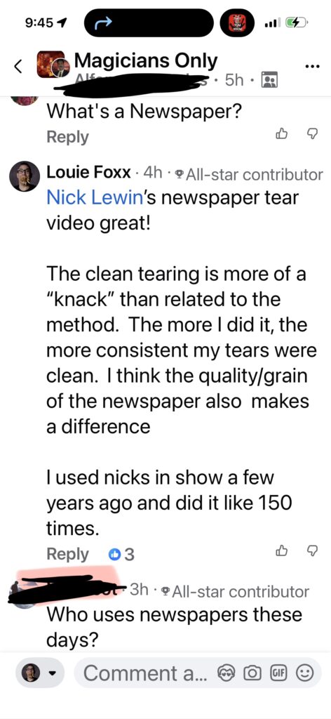 newspaper magic
