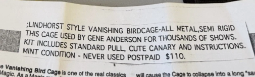 vanishing birdcage