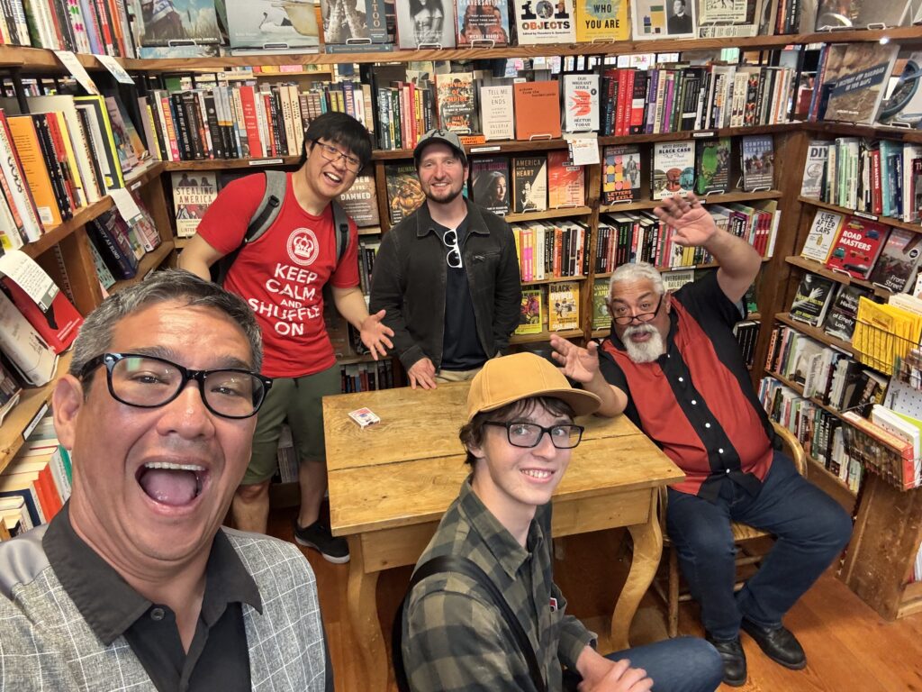 Magicians hanging out at a bookstore