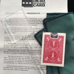 vintage magic trick with a deck of cards, scarf and holder
