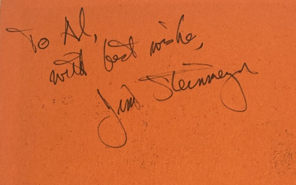 autograph of jim steinmeyer on a book