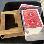 deck of cards and wooden box