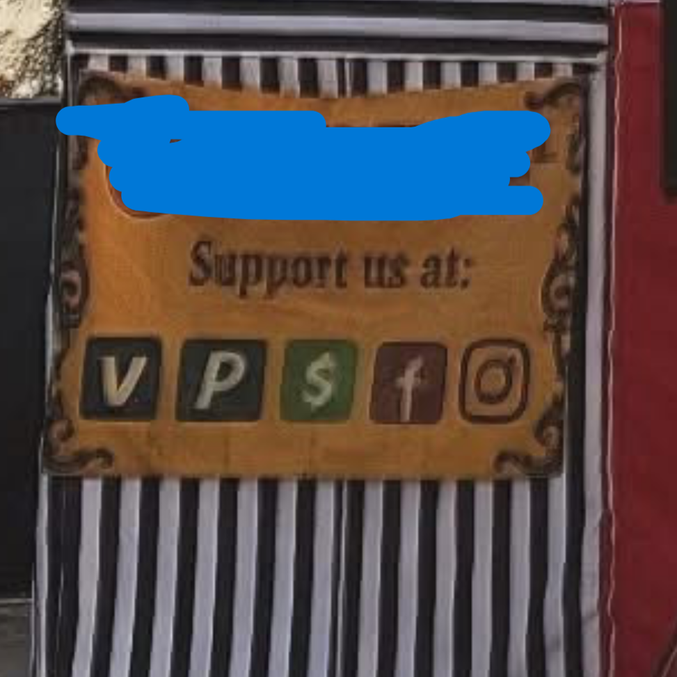 performer banner asking for tips