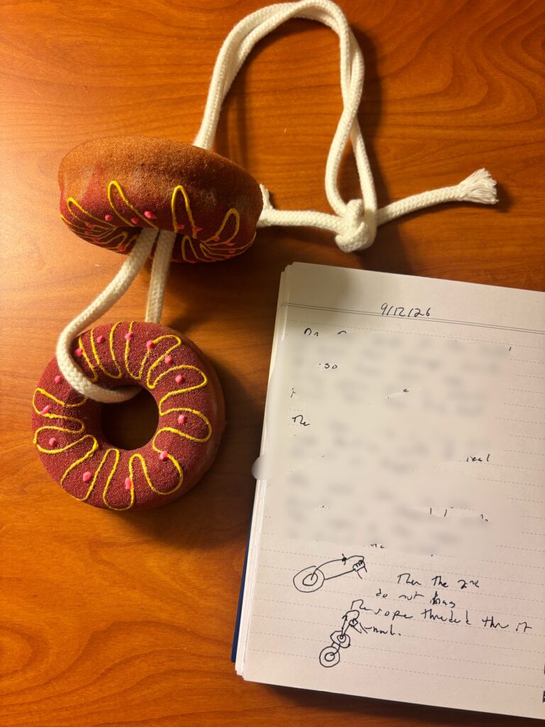 sponge donuts on a rope 