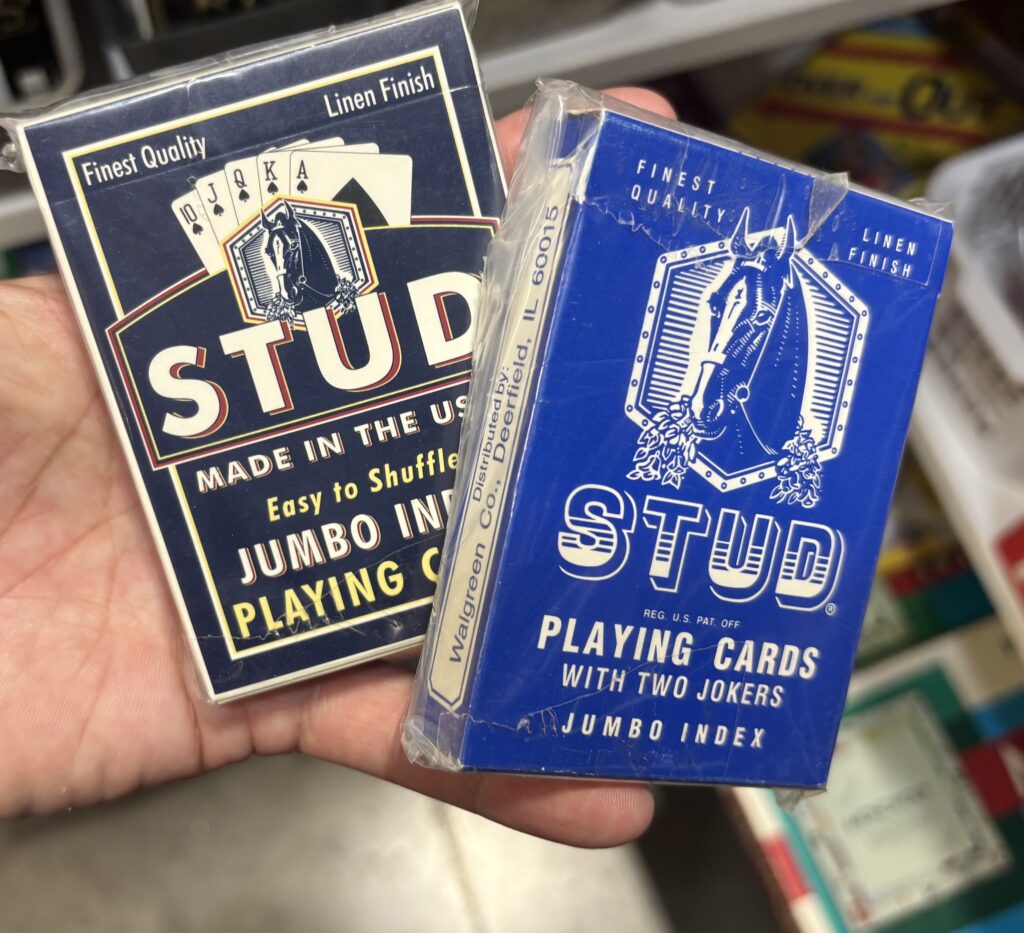 two decks of stud playing cards
