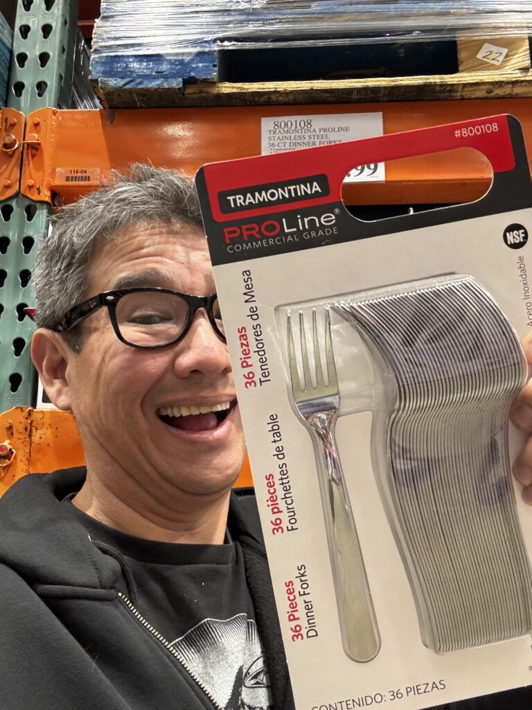 magician with forks