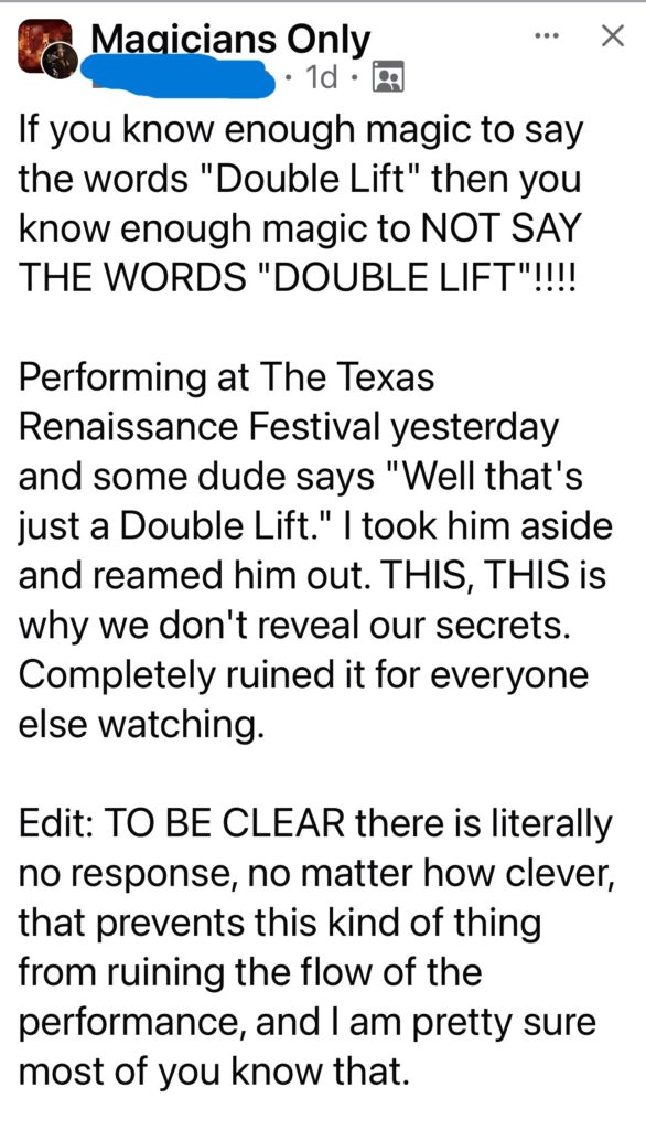 social media post about magic