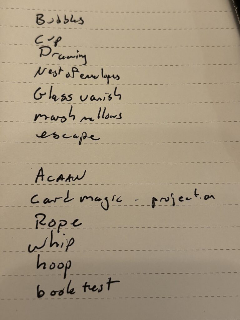 magic show set list